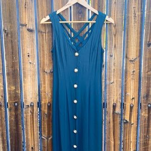 DECKED OUT 90'S Vintage Button Down Midi Dress